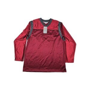 Nike Football Jersey Y2K Long Sleeve Burgundy Style Size Large Mesh Gray Tag New